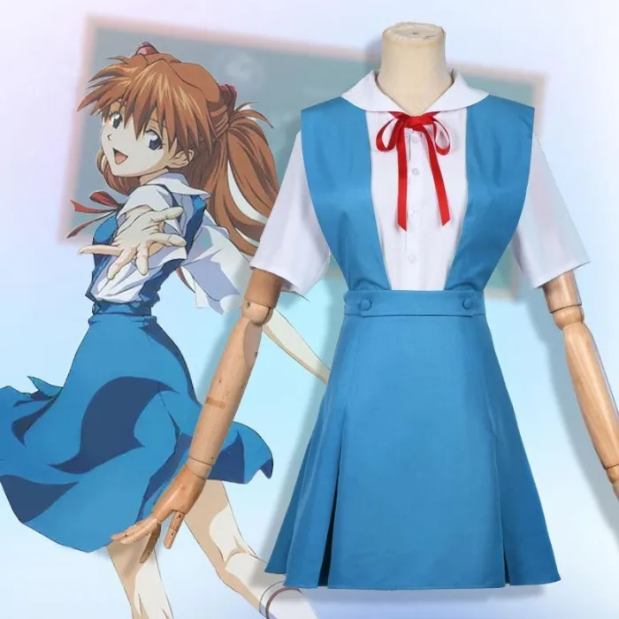Eva Neon Genesis Evangelion Asuka Langley Sohryu School Uniforms Cosplay Costume