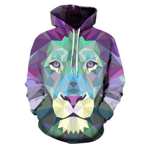 Purple Diamond Lion 3D Sweatshirt Hoodie Pullover