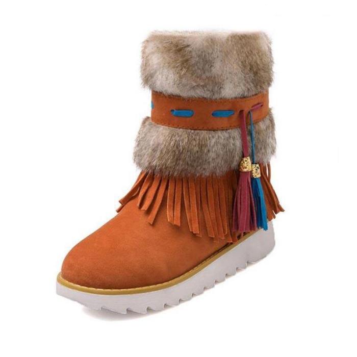 Beaded Suede Winter Boots