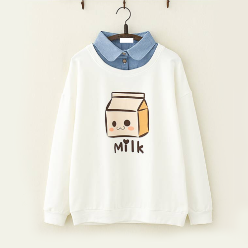 Milk Box Print Sweatshirt