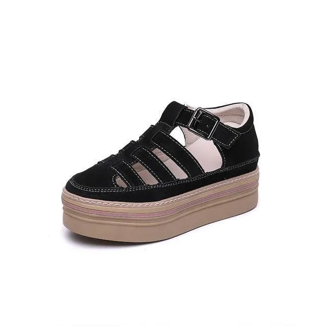 Sneakers Women'S Shoes With Heels Flock Casual Shoes Woman Summer  Fashion Round Toe Platform Women Sneakers Female