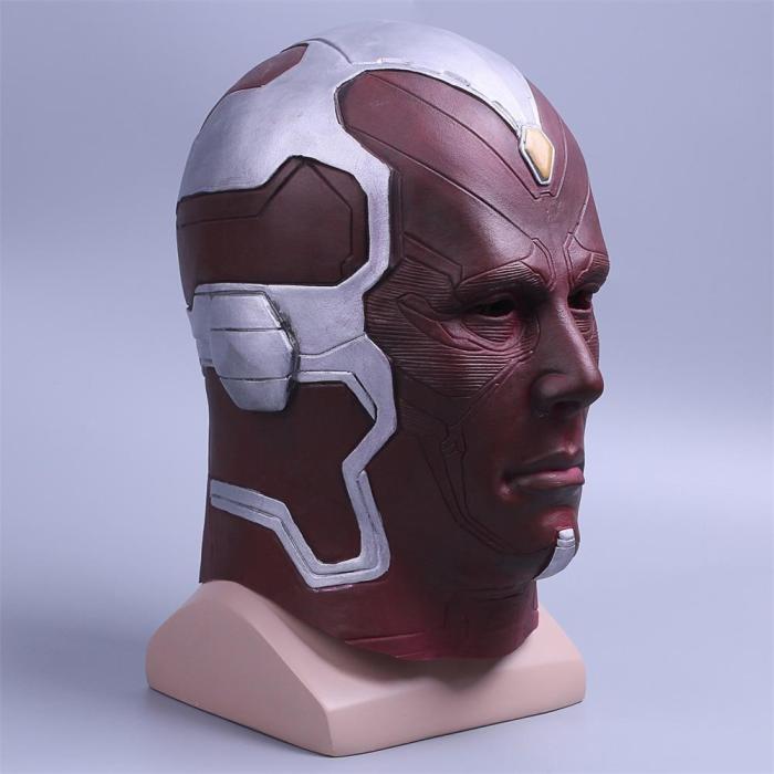 Avengers Vision Superhero Mask  Head Halloween Cosplay Helmet Latex