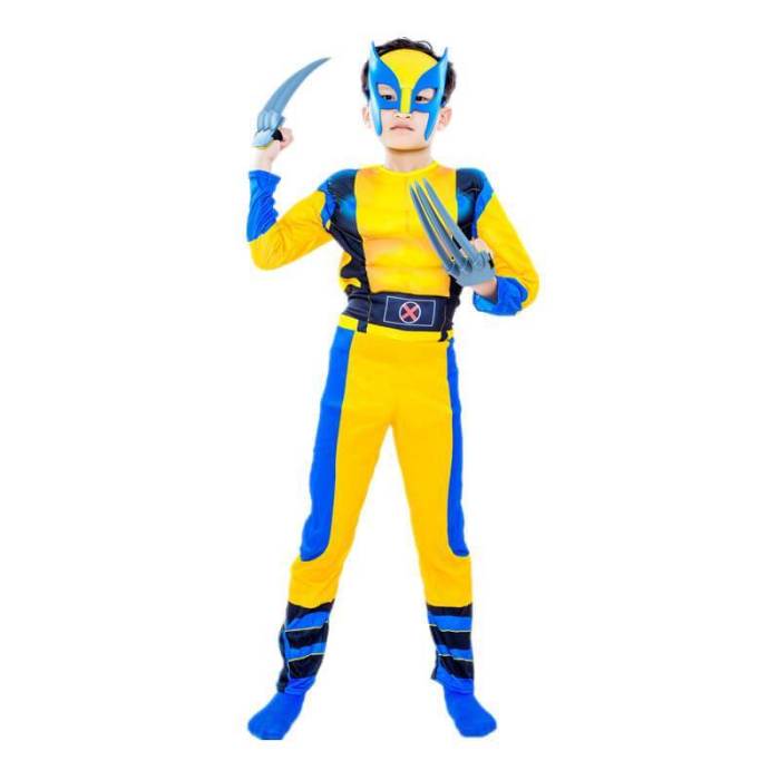 Kids Superhero Wolverines Muscle Jumpsuit Halloween Cosplay Costume