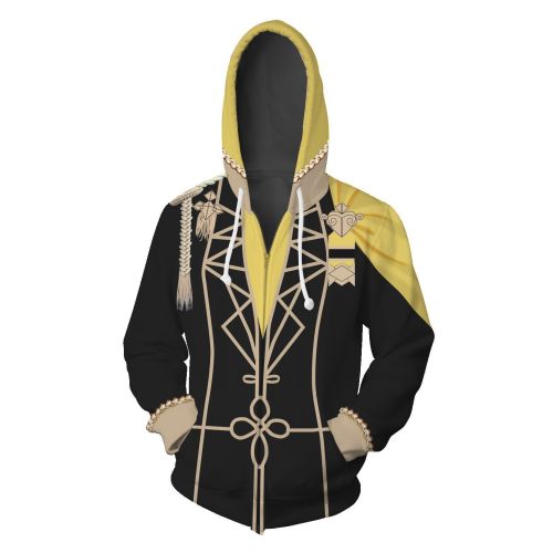 Fire Emblem Threehouses Game Kurod Von Ligang Yellow Cosplay Unisex 3D Printed Hoodie Sweatshirt Jacket With Zipper