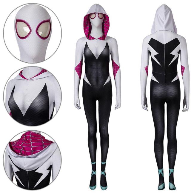 Spider-Man Gwen Stacy Spider-Man: Into The Spider-Verse Jumpsuit Cosplay Costume -