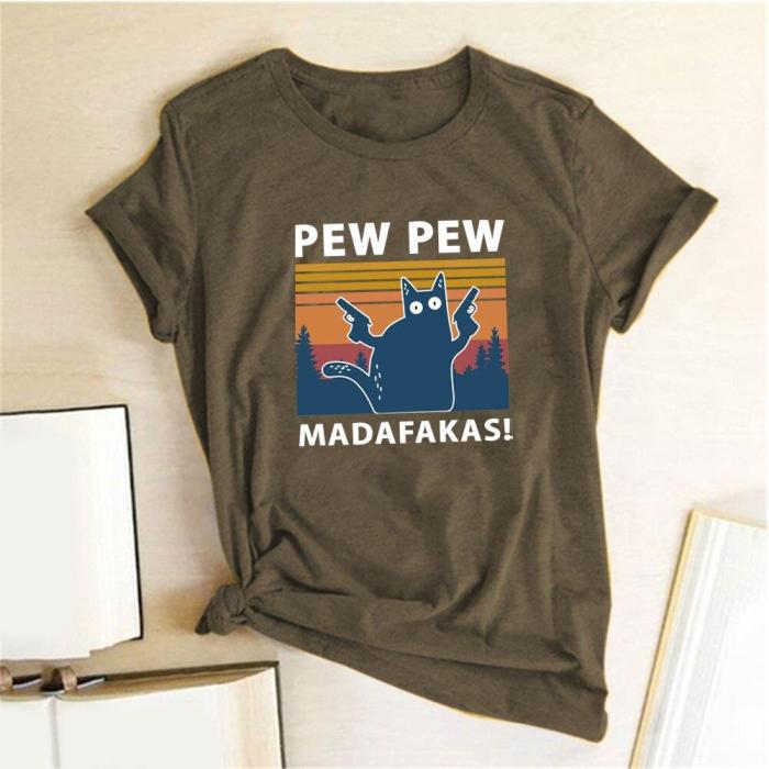 Funny Cat Print Humor T-Shirt