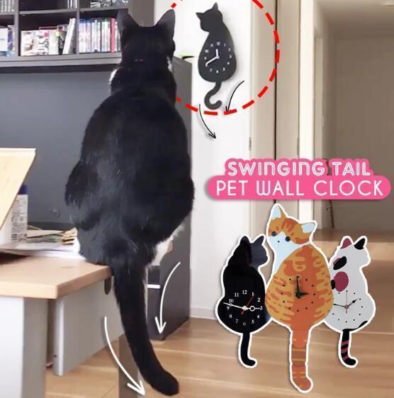 Swinging Tail Pet Wall Clock