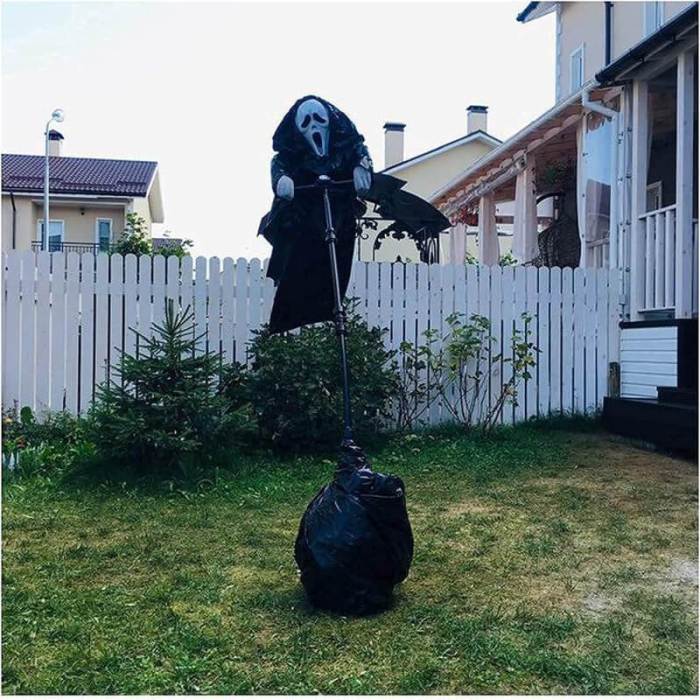 Halloween Diy Creative Ghostface Garden Scarecrow Outdoor Decorations