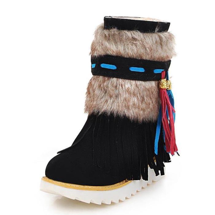 Beaded Suede Winter Boots