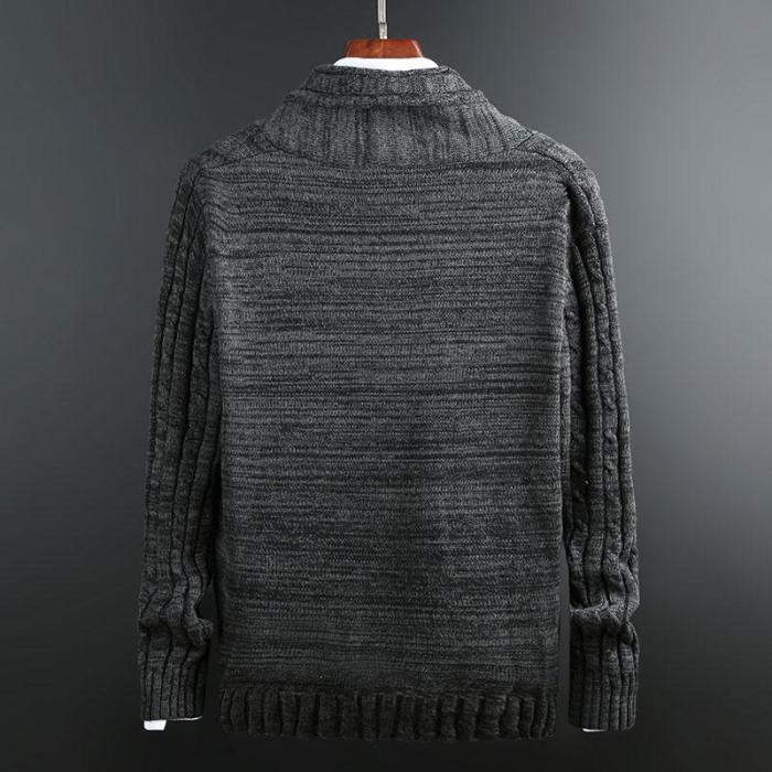 Mens Business Cardigan Thick Warm Casual Style Sweater
