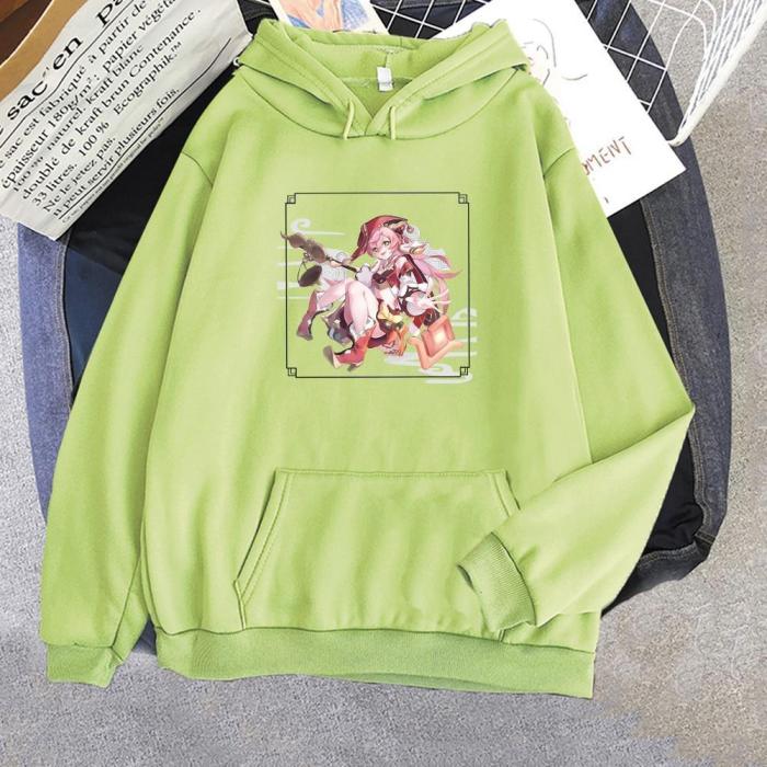 Genshin Impact Yanfei  Print Oversize Sweatshirt Harajuku Casual Unisex Hoodie