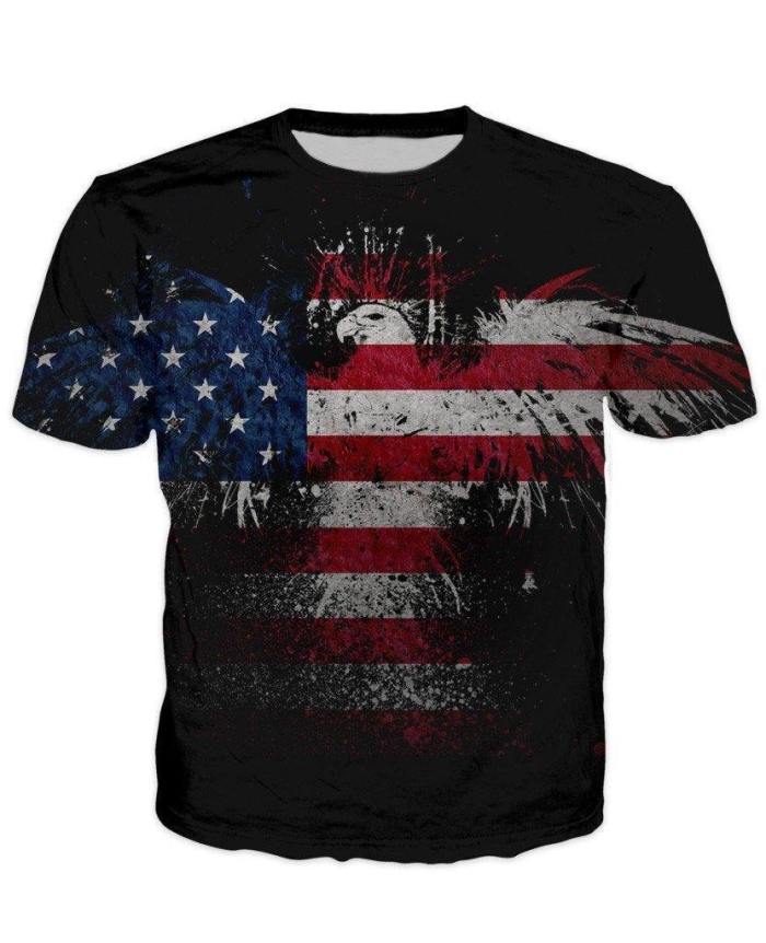 Abstract Eagle Usa Flag T-Shirt V2