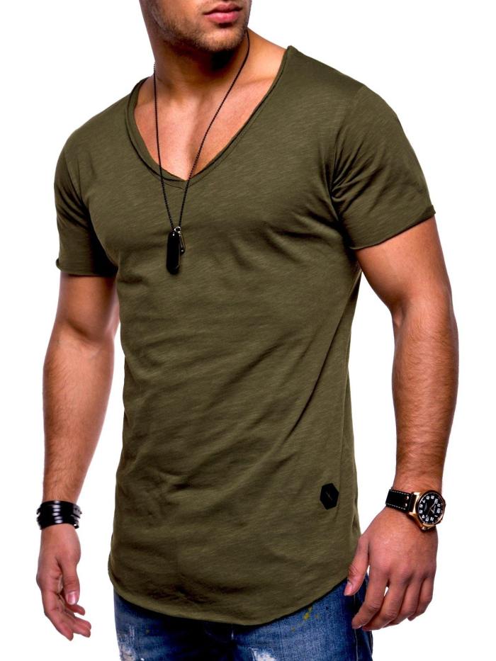 Men'S Casual Breathable V-Neck Fashion T-Shirt