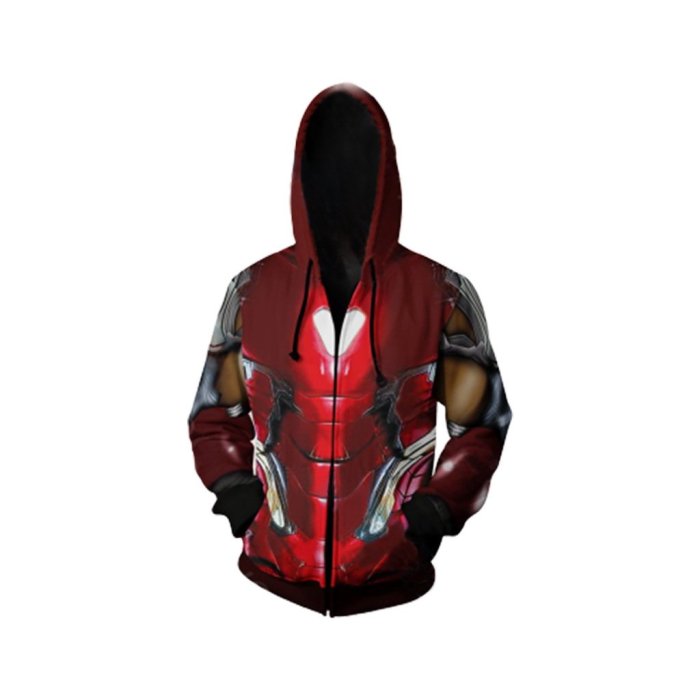 Avengers Movie Iron Man Style 5 Cosplay Unisex 3D Printed Hoodie Sweatshirt Jacket With Zipper