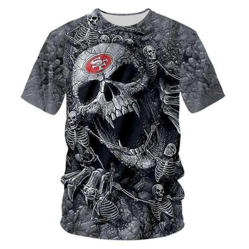 Skulls 3D T-Shirt Black T Shirts Man Hiphop