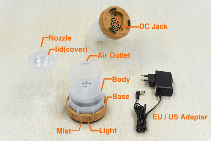 Night Light Mist Ultrasonic Sprayer Aromatherapy Air Humidifier