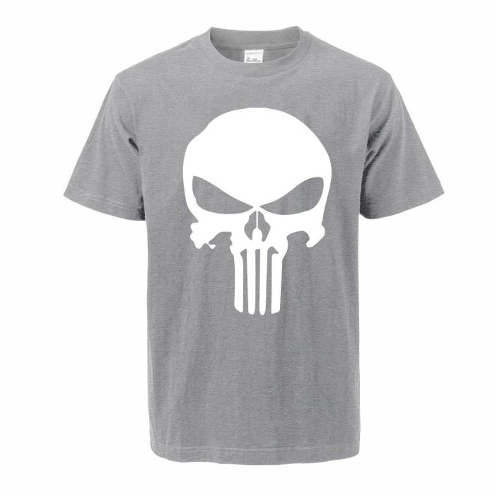 Funny Skull Print Oversized Men T Shirt