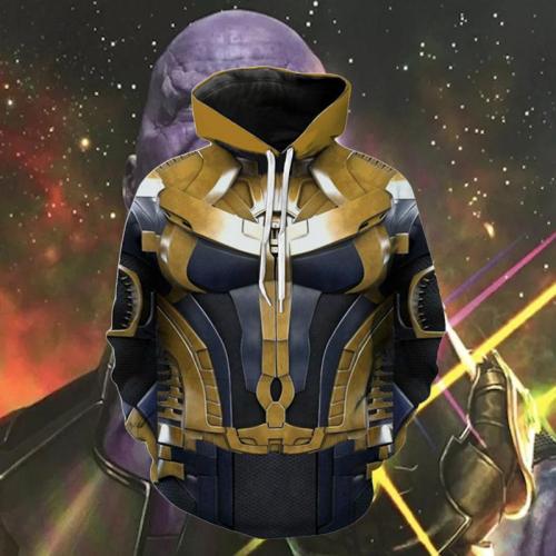 Avengers Movie Thanos Gold Cosplay Unisex 3D Printed Hoodie Sweatshirt Pullover