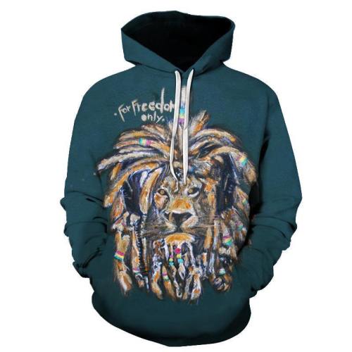 Freedom Lion 3D Sweatshirt Hoodie Pullover