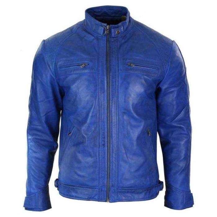 Spring Motorcycle Suit Stand Collar Leather Jacket