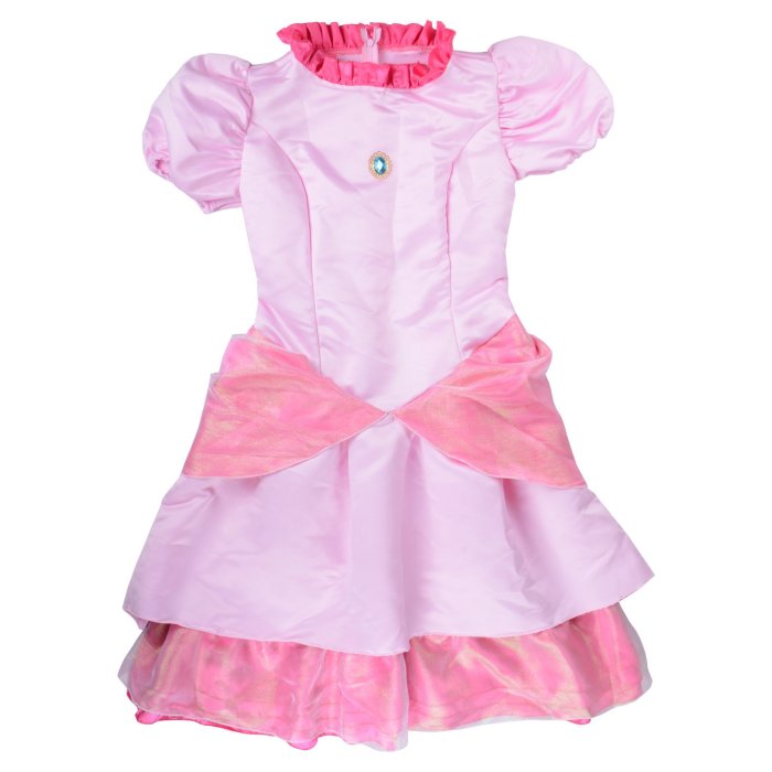 Princess Peach/Super Mario Bros Costume Classic Game Mario Costume Kids Girls Carnival Cosplay Party Dress