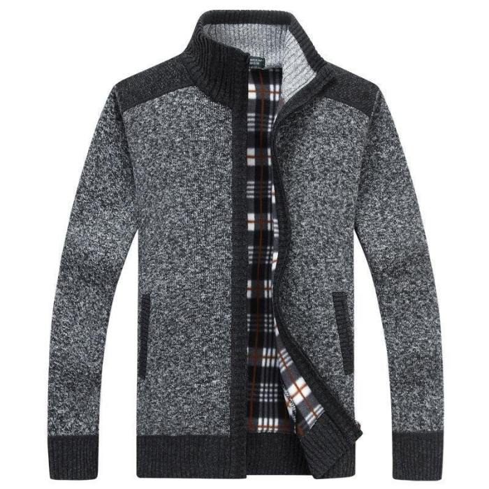 Men'S Sweater Cardigan Jacket Stand Collar