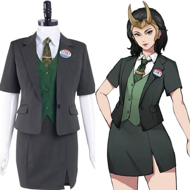 Lady Loki For President Cosplay Costume Halloween Uniform Skirt Outfits