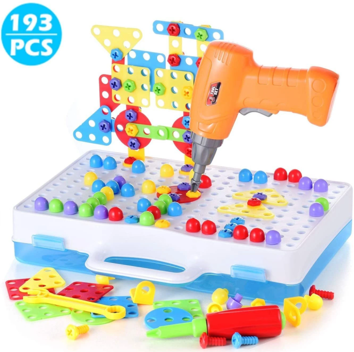Blocks Game With Toy Drill & Screwdriver Tool Set