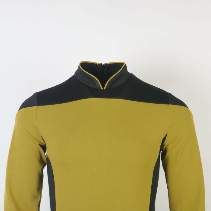 Star Trek The Next Generation Picard Red Uniforms Tng Riker Data Gold Blue Shirts Costumes