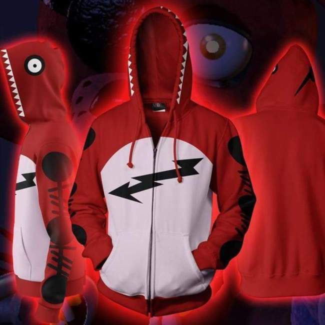 Five Nights At Freddy'S Fnaf Baby Game Red Cosplay Unisex 3D Printed Hoodie Sweatshirt Jacket With Zipper
