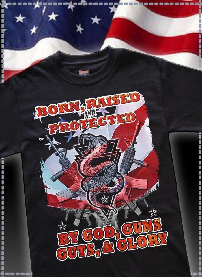 Born, Raised, Protected - Usa T-Shirt