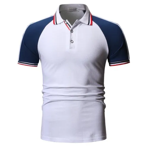 Men'S Raglan Sleeves Polo Shirt Fashion Collar Splice