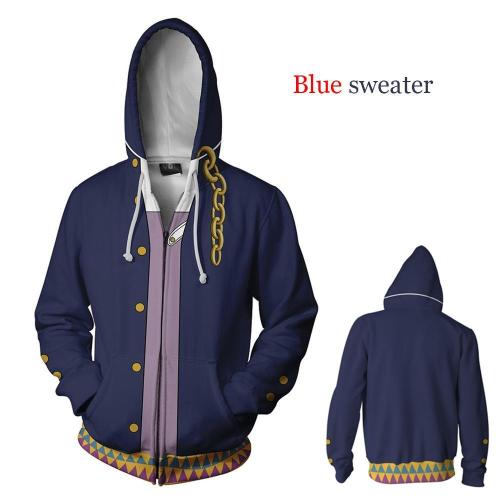 Jojo'S Bizarre Adventure Anime Kujo Jotaro Cosplay Unisex 3D Printed Hoodie Sweatshirt Jacket With Zipper