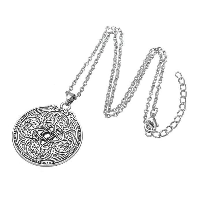 Viking Dragon Shield Necklace