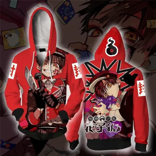 Toilet Bound Hanako Kun Anime Yugi Tsukasa Lol Lough Cosplay Unisex 3D Printed Hoodie Sweatshirt Jacket With Zipper