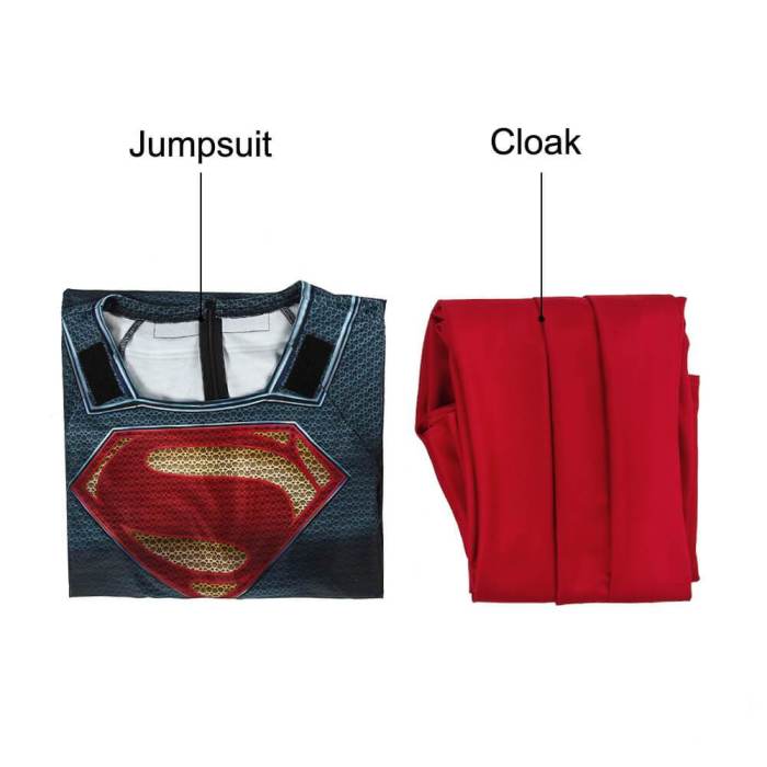 Man Of Steel Superman Clark Kent Jumpsuit With Cloak Cosplay Costume