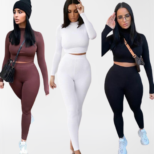 Sportswear  Crop Tops And Leggings Matching Outfits Pants