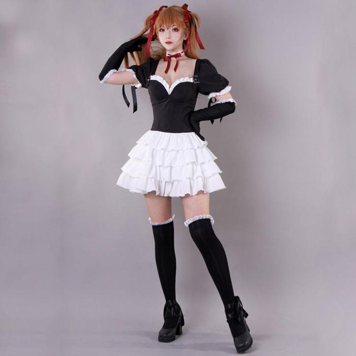 Eva Neon Genesis Evangelion Asuka Langley Sohryu Gothic Lolita Ver. Cosplay Costume