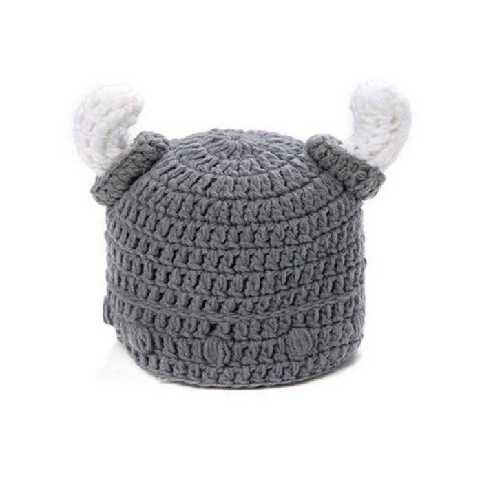 Cute Crochet Winter Kid Vikings Hat