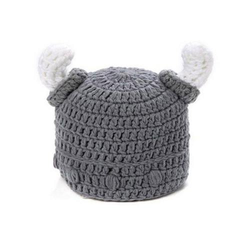 Cute Crochet Winter Kid Vikings Hat