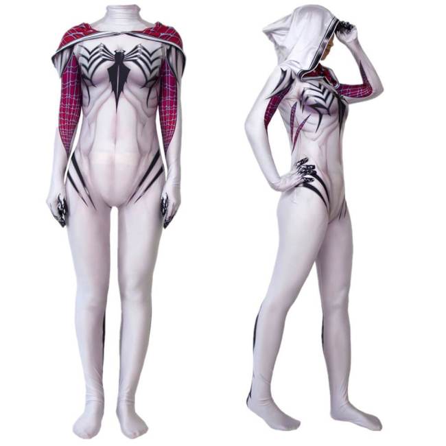 Women Venom Gwen Stacy Cosplay Costume Zentai Bodysuit Suit Jumpsuits