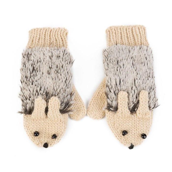 Knit Cotton Hedgehog Gloves