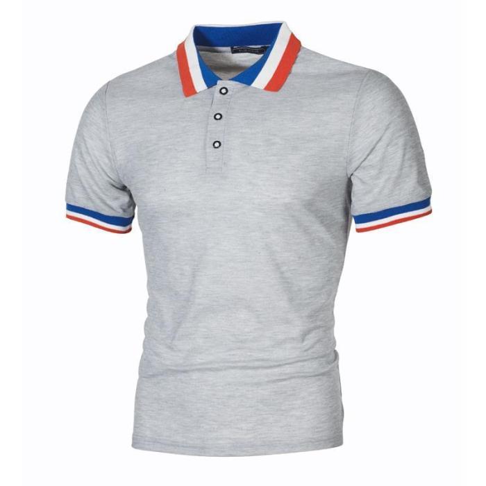 Men'S Solid Colored Casual Breathable Comfortable Collar Polo