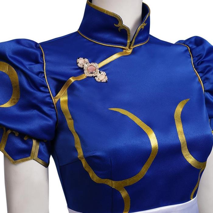 Game Street Fighter(Sf)-Chun-Li Cheongsam Dress Outfits Halloween Carnival Suit Cosplay Costume