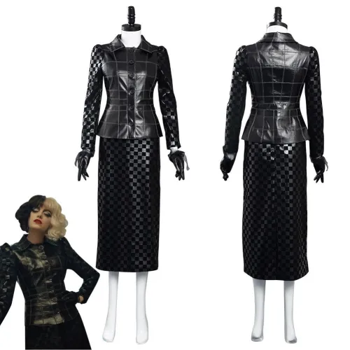 Cruella -Cruella De Vil Outfits Halloween Carnival Suit Cosplay Costume