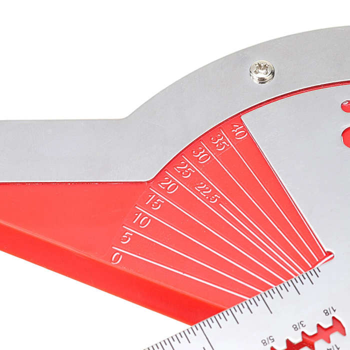 Efficient Woodworkers Stainless Steel Protractor & Edge Ruler