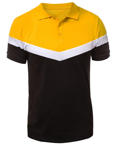Men'S Polo Color Block Short Sleeve Tops Polo Solid Color
