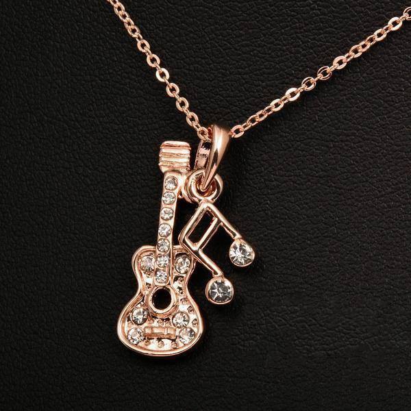 Guitar & Music Note Necklace
