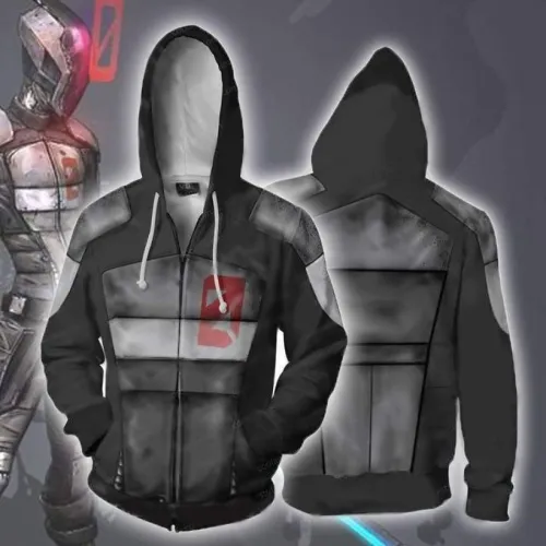 Borderlands Game Zer0 Deception Cosplay Unisex 3D Printed Hoodie Sweatshirt Jacket With Zipper