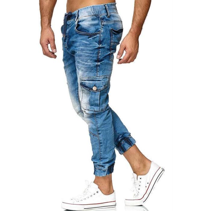 Casual Drawstring Jeans For Men